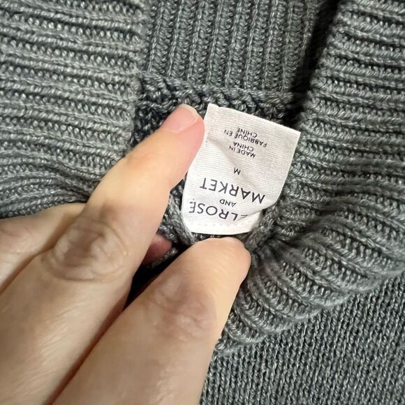 NEW Melrose & Market Women's Mock Neck Grey and Blue Sweater Dress Size M - Picture 7 of 11